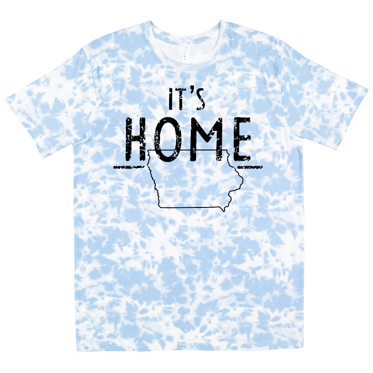 Inktastic It's Home- State Of Iowa Outline Distressed Text T-Shirt Des Moines - Picture 8 of 10