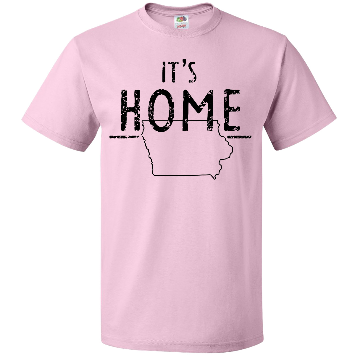 Inktastic It's Home- State Of Iowa Outline Distressed Text T-Shirt Des Moines - Picture 6 of 10
