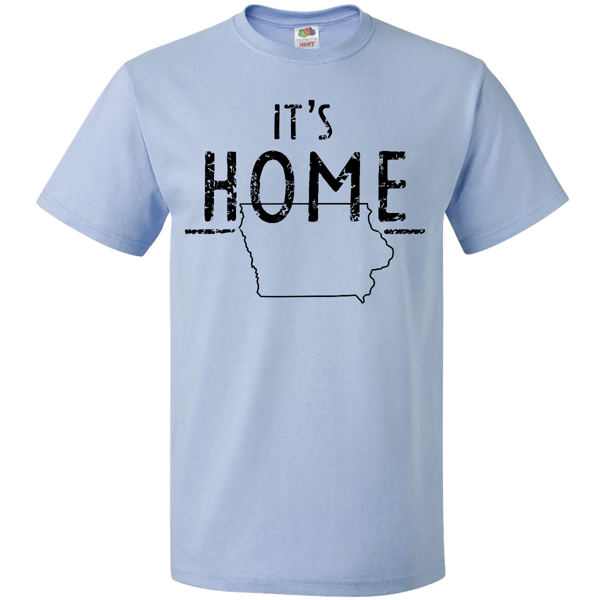 Inktastic It's Home- State Of Iowa Outline Distressed Text T-Shirt Des Moines - Picture 4 of 10