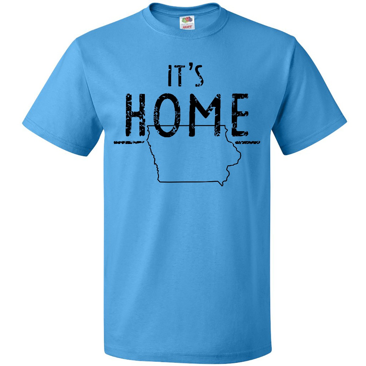 Inktastic It's Home- State Of Iowa Outline Distressed Text T-Shirt Des Moines - Picture 5 of 10