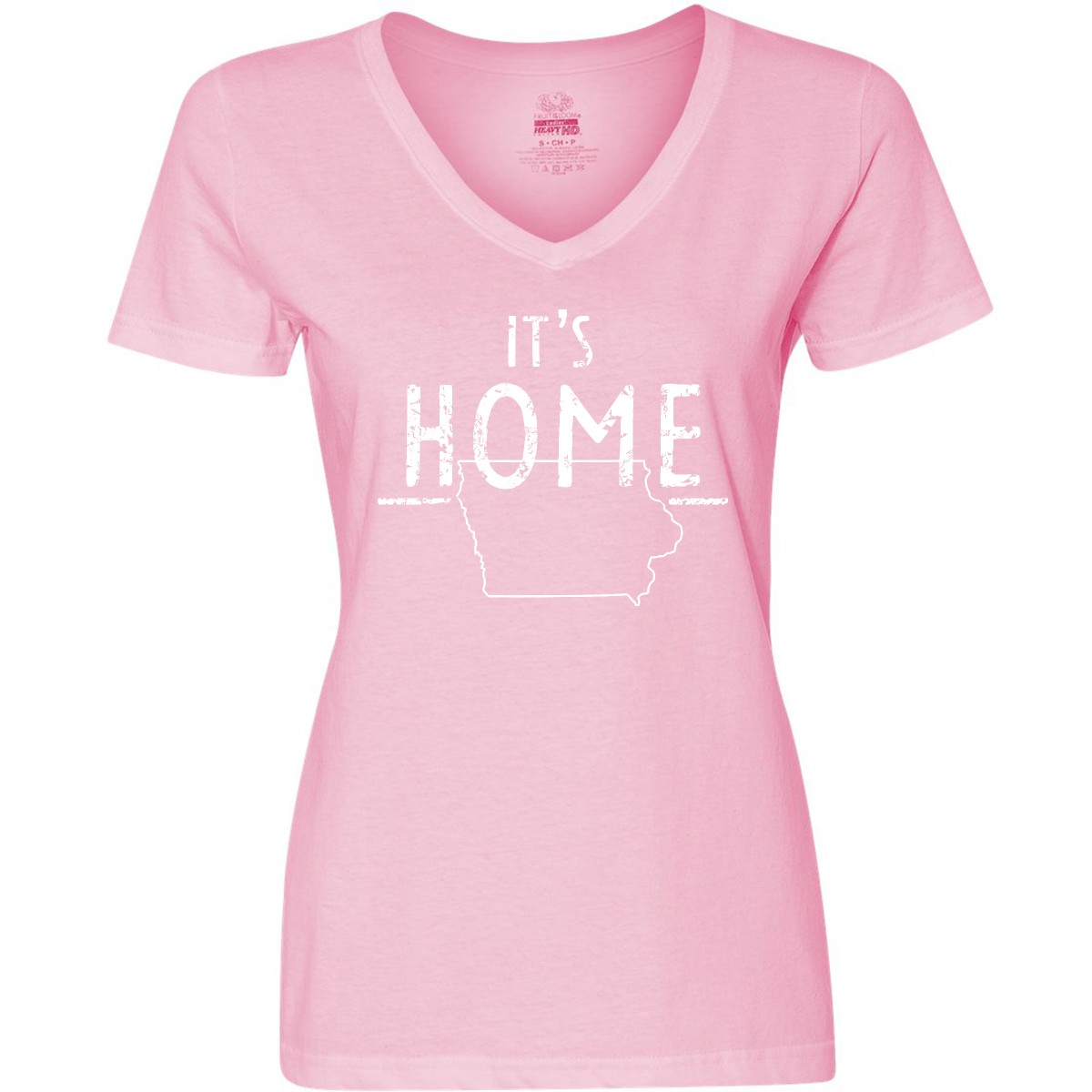 Inktastic It's Home - State Of Iowa Outline Distressed Damen V-Neck T-Shirt Des - Bild 3 von 5