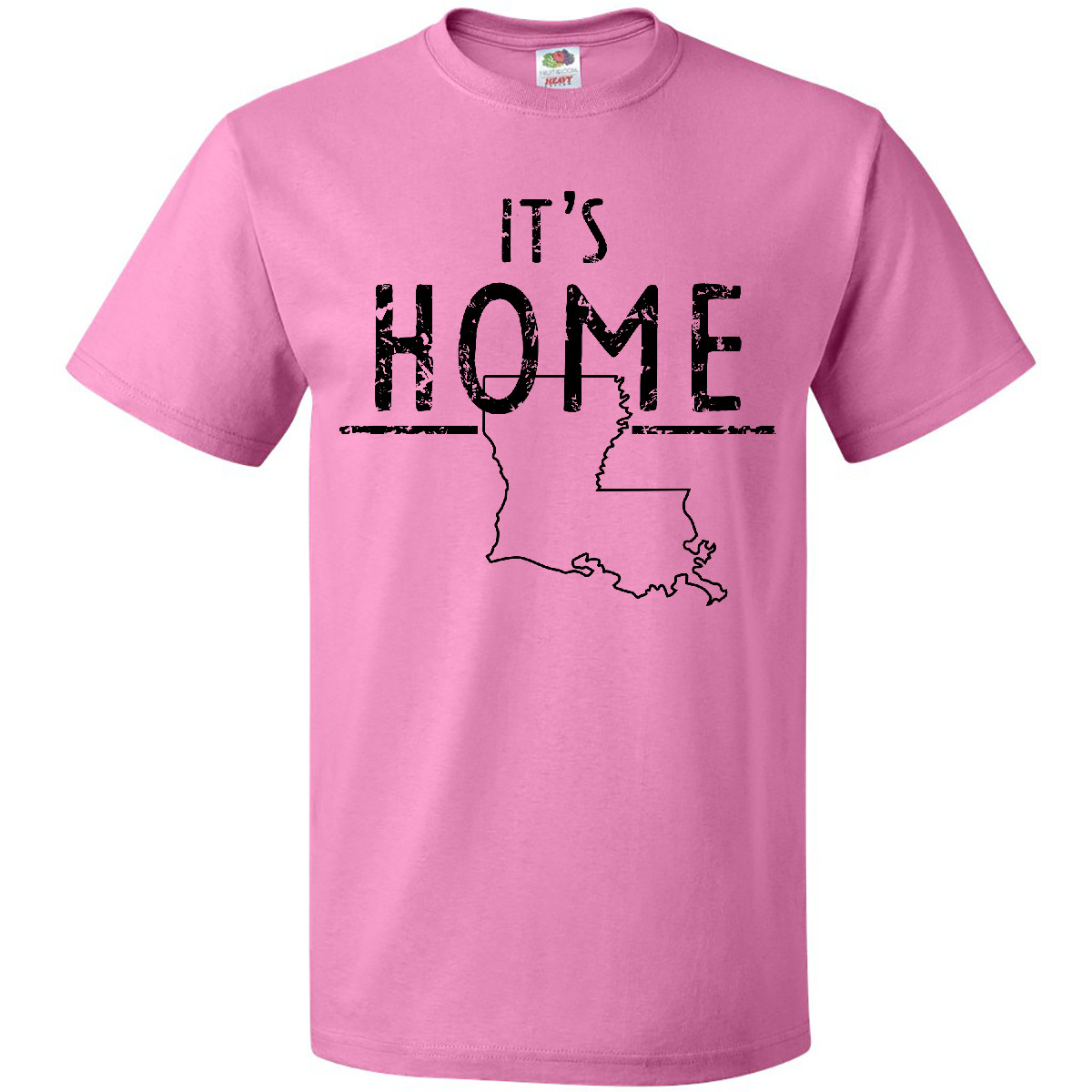 Inktastic It's Home- State Of Louisiana Outline Distressed Text T-Shirt Baton - Picture 2 of 11