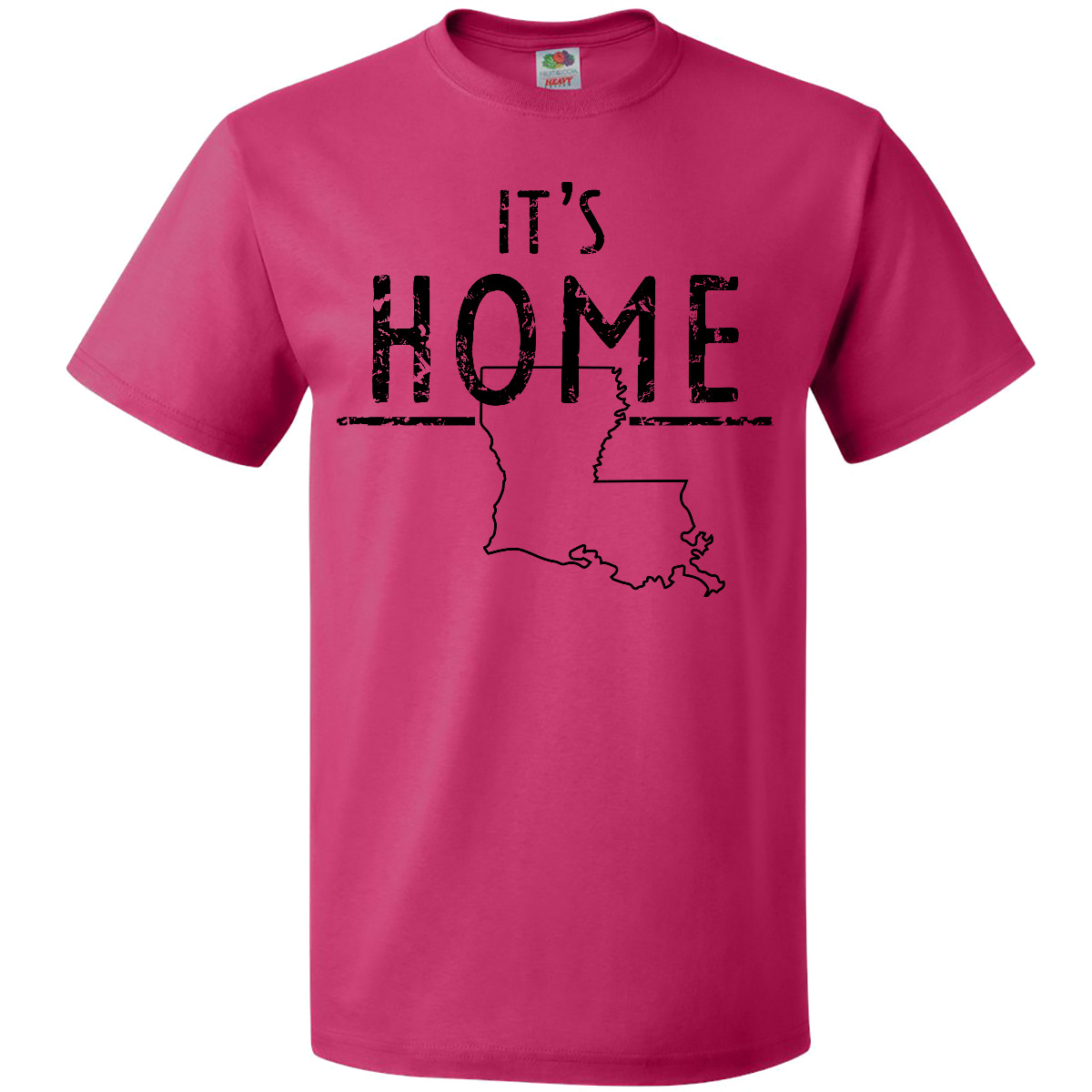 Inktastic It's Home- State Of Louisiana Outline Distressed Text T-Shirt Baton - Picture 3 of 11