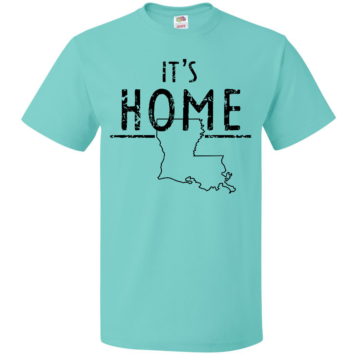 Inktastic It's Home- State Of Louisiana Outline Distressed Text T-Shirt Baton - Picture 9 of 11