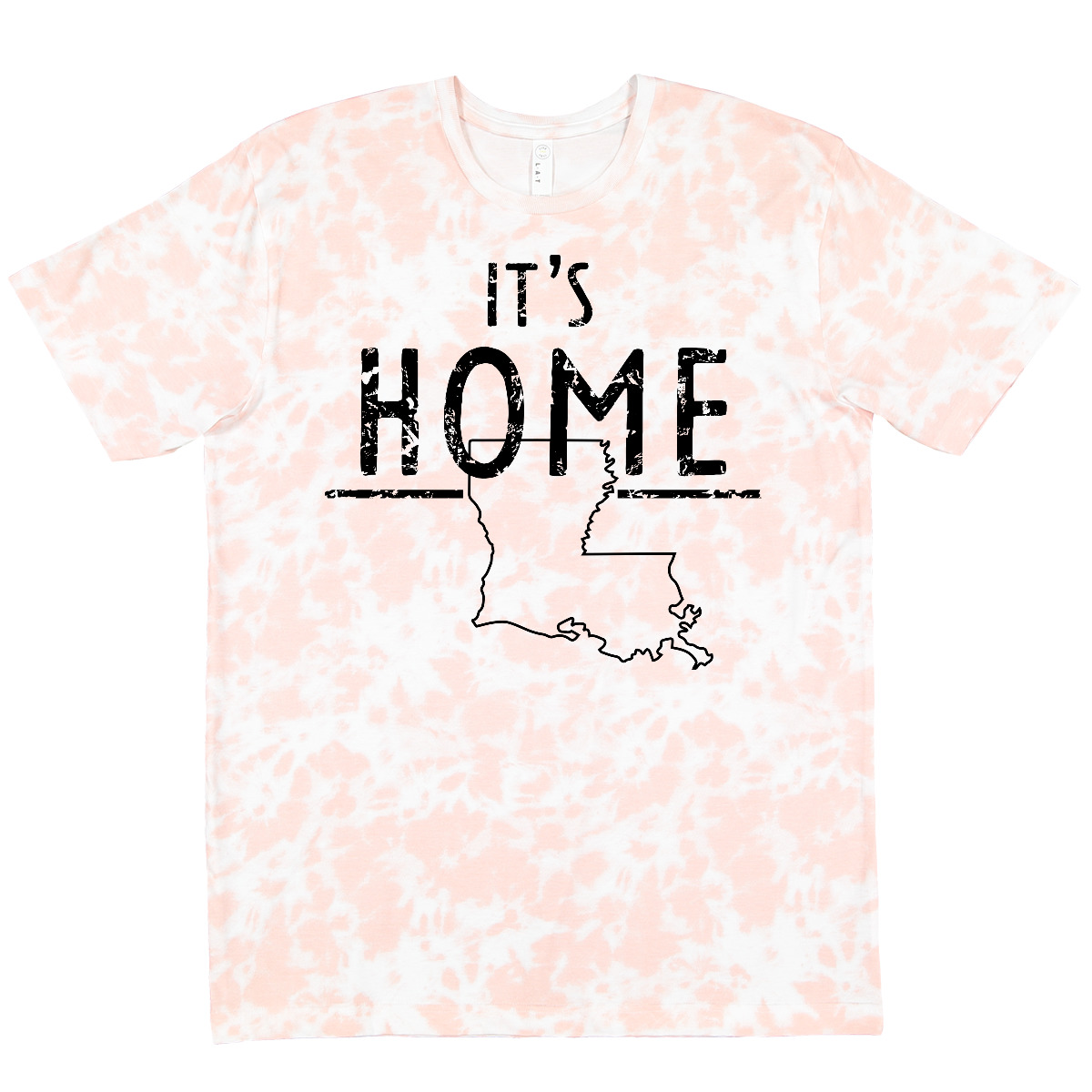 Inktastic It's Home- State Of Louisiana Outline Distressed Text T-Shirt Baton - Picture 11 of 11