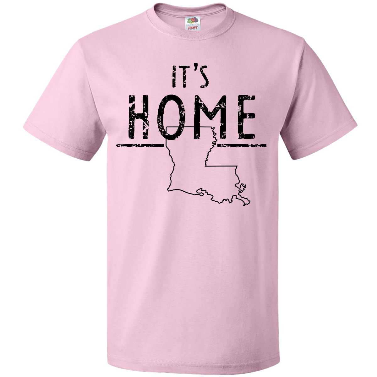 Inktastic It's Home- State Of Louisiana Outline Distressed Text T-Shirt Baton - Picture 8 of 11