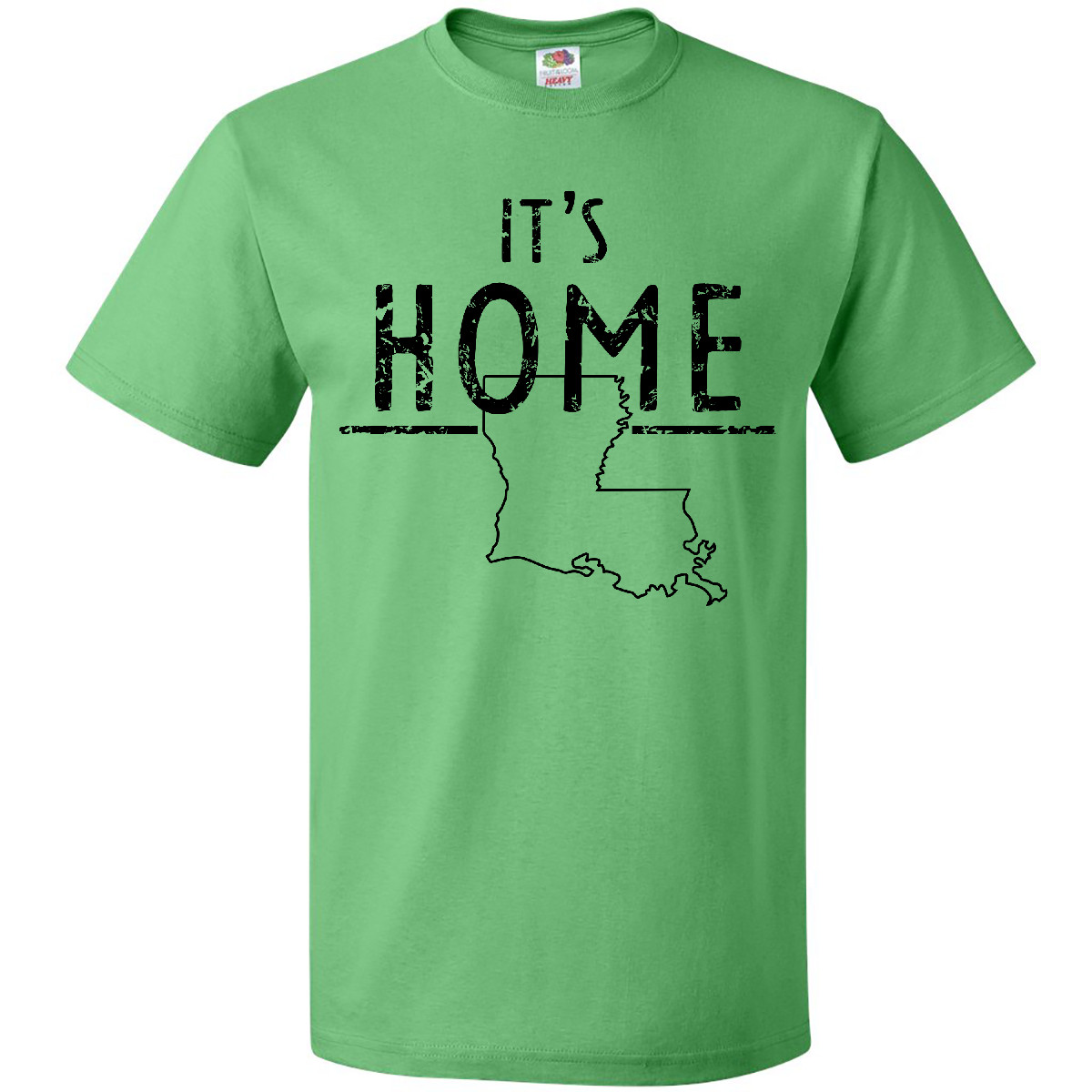 Inktastic It's Home- State Of Louisiana Outline Distressed Text T-Shirt Baton - Picture 5 of 11
