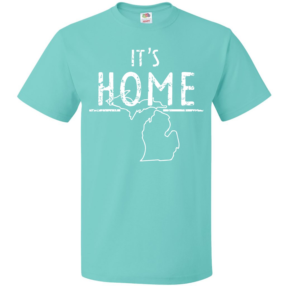 Inktastic It's Home- State Of Michigan Outline Distressed Text T-Shirt Lansing - Picture 11 of 12