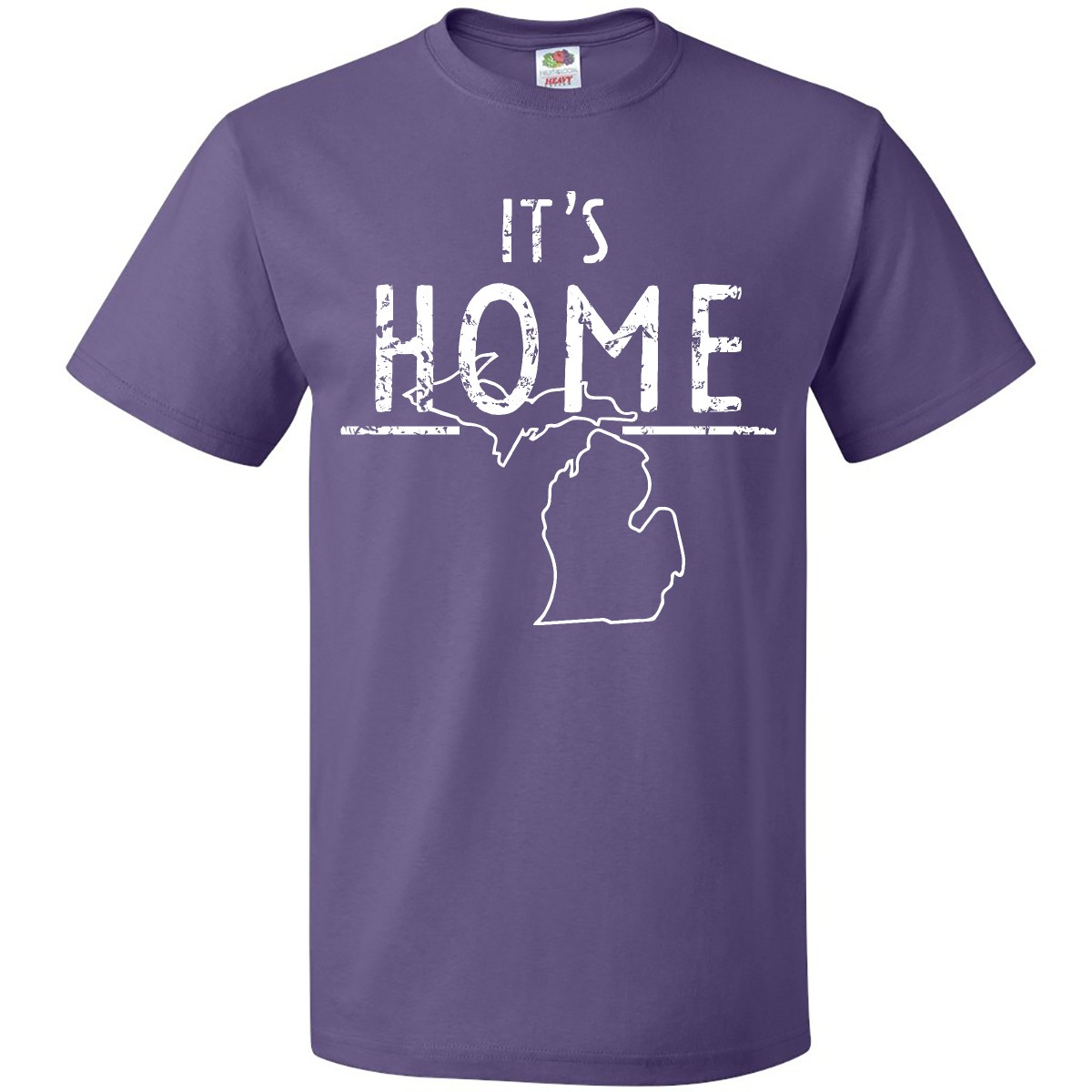 Inktastic It's Home- State Of Michigan Outline Distressed Text T-Shirt Lansing - Picture 8 of 12