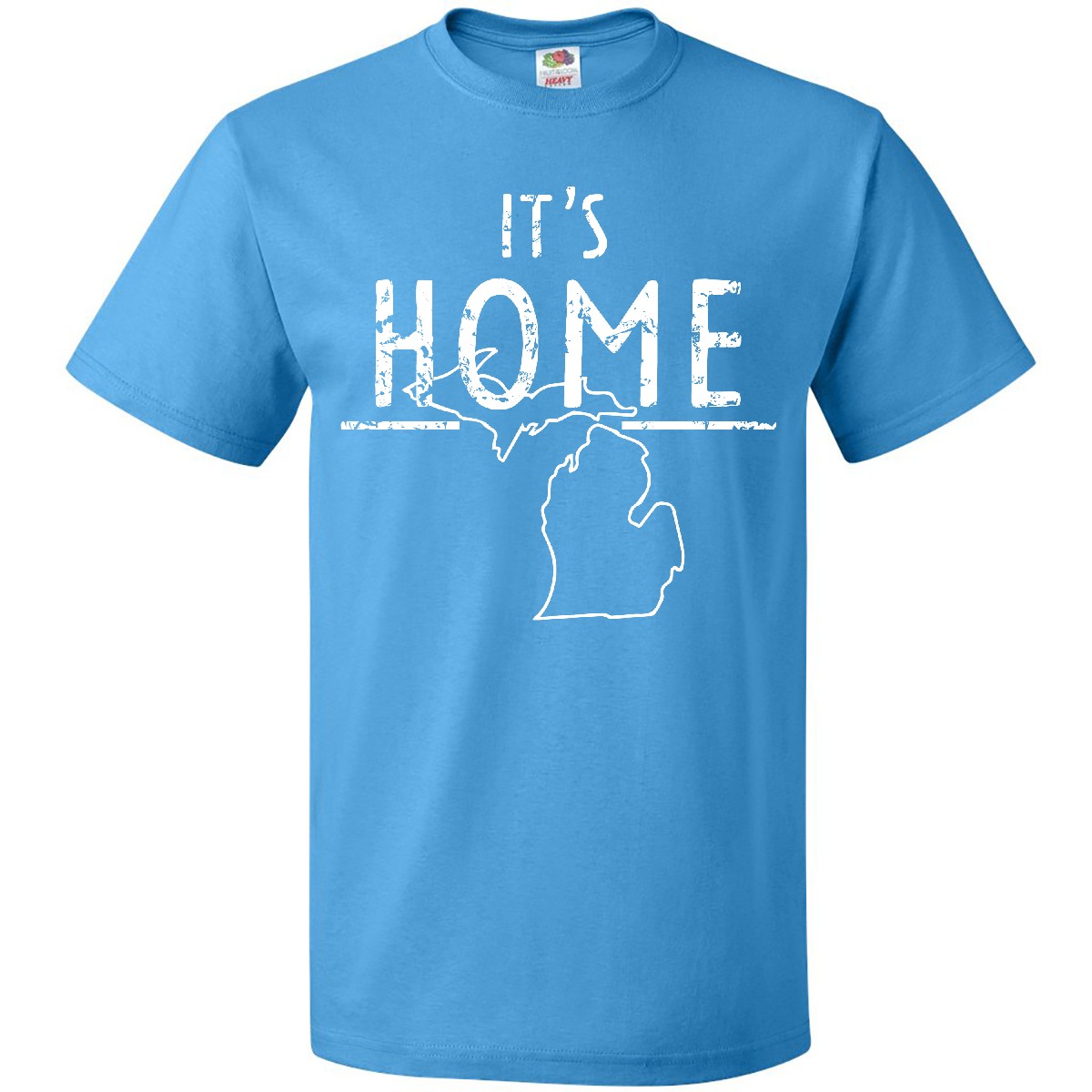 Inktastic It's Home- State Of Michigan Outline Distressed Text T-Shirt Lansing - Picture 6 of 12