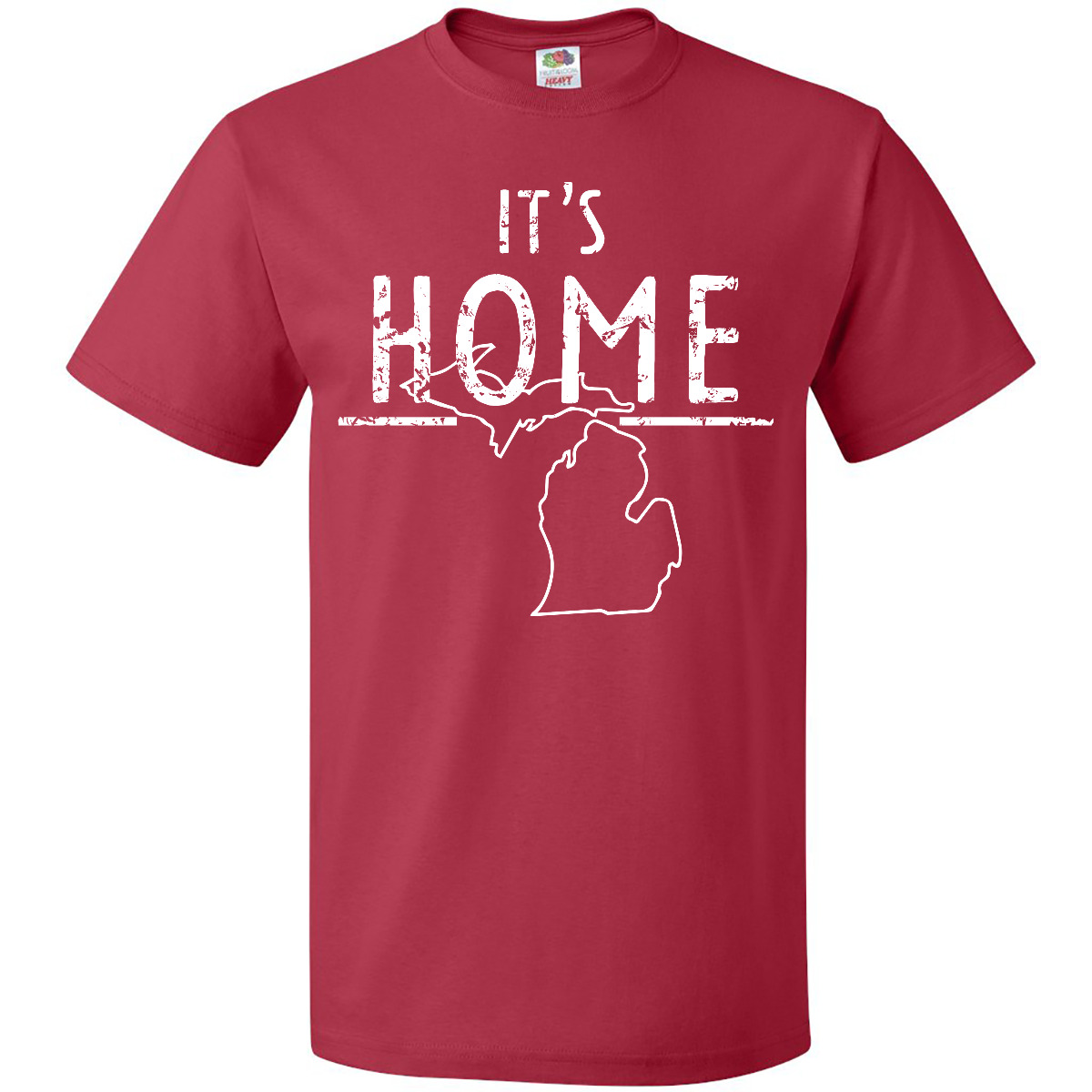 Inktastic It's Home- State Of Michigan Outline Distressed Text T-Shirt Lansing - Picture 9 of 12