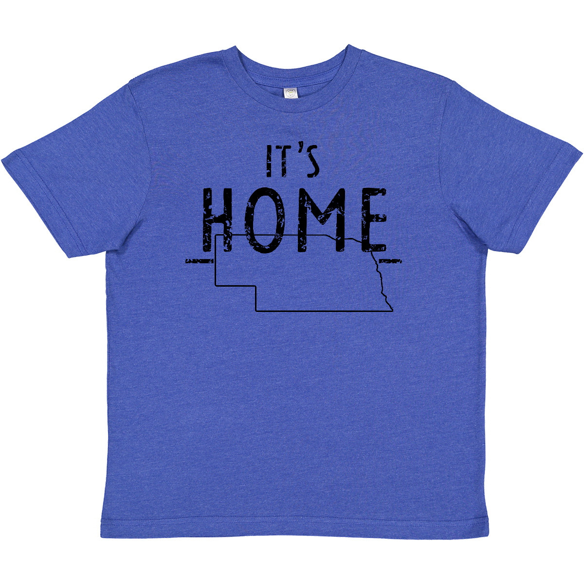 Inktastic It's Home- State Of Nebraska Outline Distressed Text Youth T-Shirt Tee - Picture 7 of 8