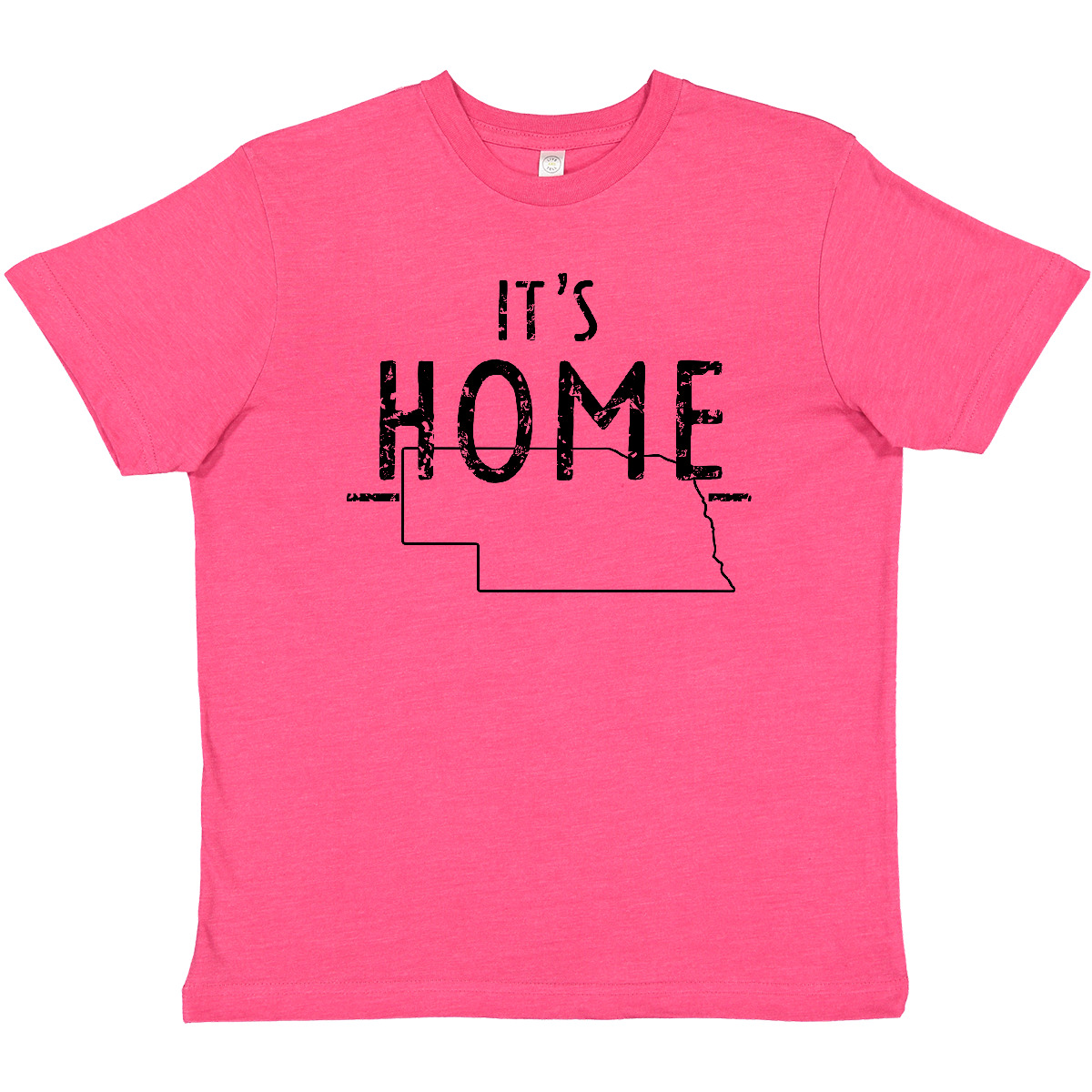 Inktastic It's Home- State Of Nebraska Outline Distressed Text Youth T-Shirt Tee - Picture 6 of 8
