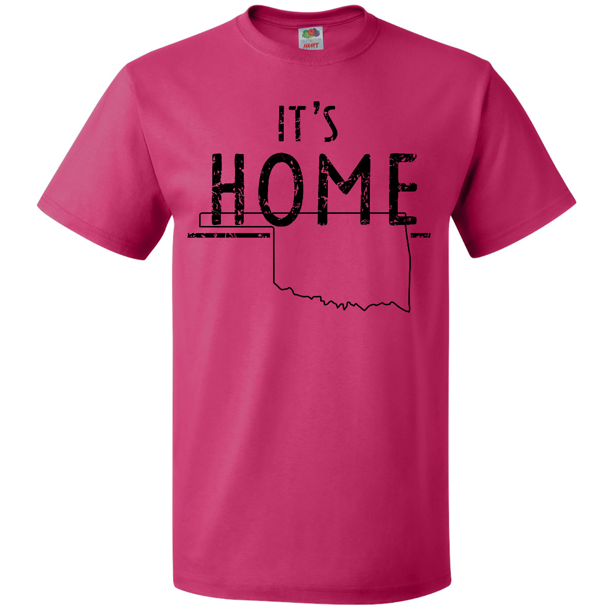 Inktastic It's Home- State Of Oklahoma Outline Distressed Text T-Shirt City Born - Picture 2 of 11