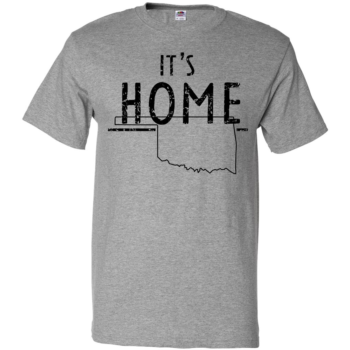 Inktastic It's Home- State Of Oklahoma Outline Distressed Text T-Shirt City Born - Picture 3 of 11