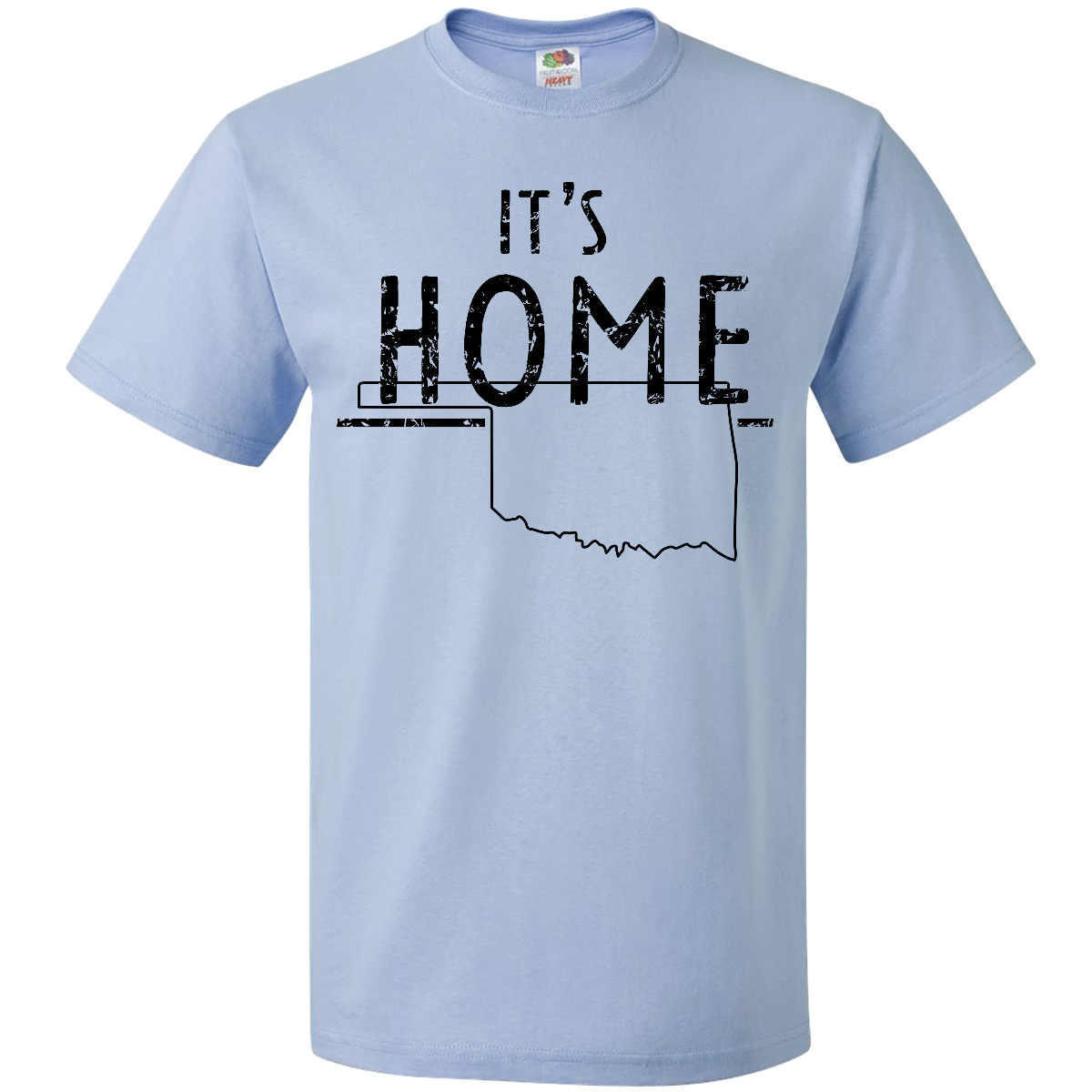 Inktastic It's Home- State Of Oklahoma Outline Distressed Text T-Shirt City Born - Picture 4 of 11