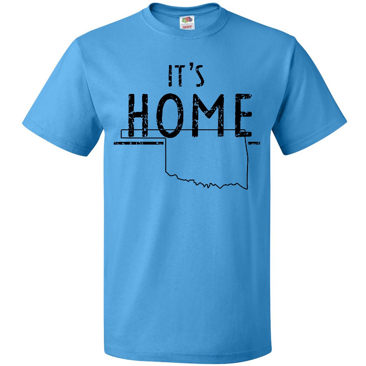 Inktastic It's Home- State Of Oklahoma Outline Distressed Text T-Shirt City Born - Picture 5 of 11
