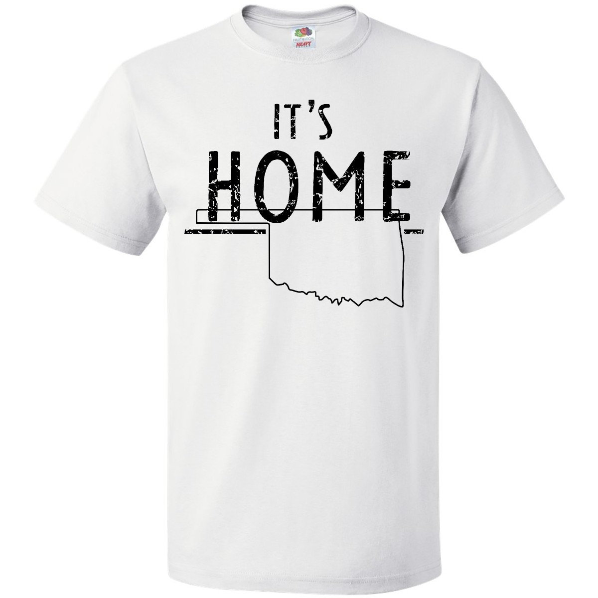Inktastic It's Home- State Of Oklahoma Outline Distressed Text T-Shirt City Born - Picture 11 of 11