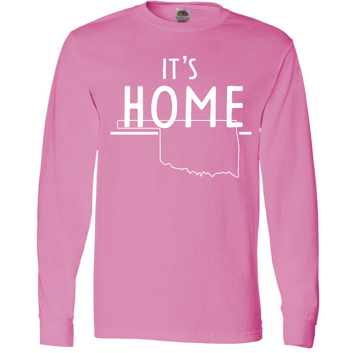 Inktastic It's Home- State Of Oklahoma Outline Long Sleeve T-Shirt City Born Tee - Picture 2 of 6