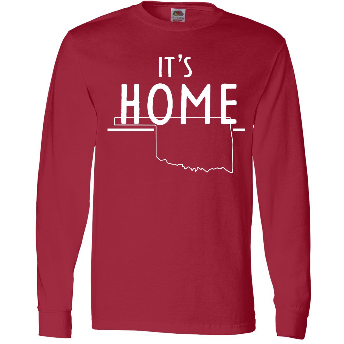 Inktastic It's Home- State Of Oklahoma Outline Long Sleeve T-Shirt City Born Tee - Picture 6 of 6