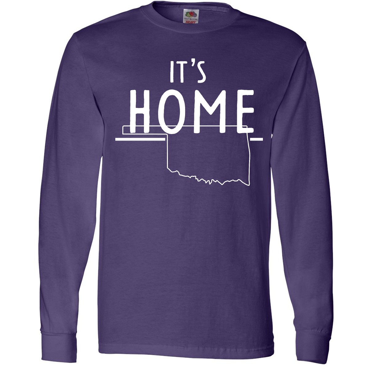 Inktastic It's Home- State Of Oklahoma Outline Long Sleeve T-Shirt City Born Tee - Picture 5 of 6
