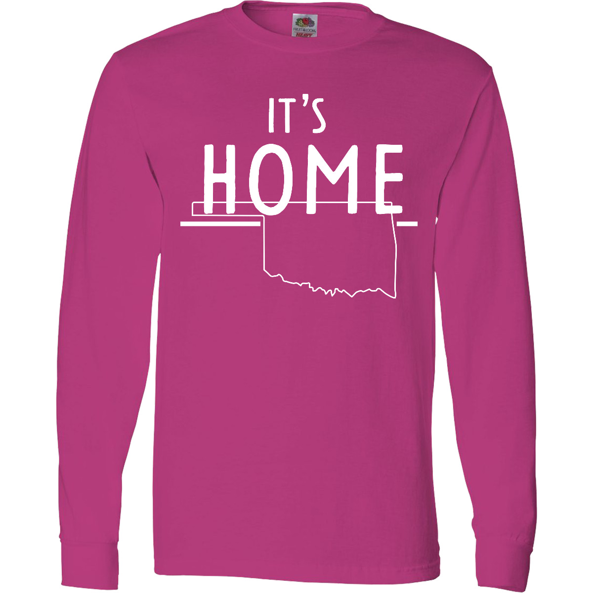 Inktastic It's Home- State Of Oklahoma Outline Long Sleeve T-Shirt City Born Tee - Picture 4 of 6