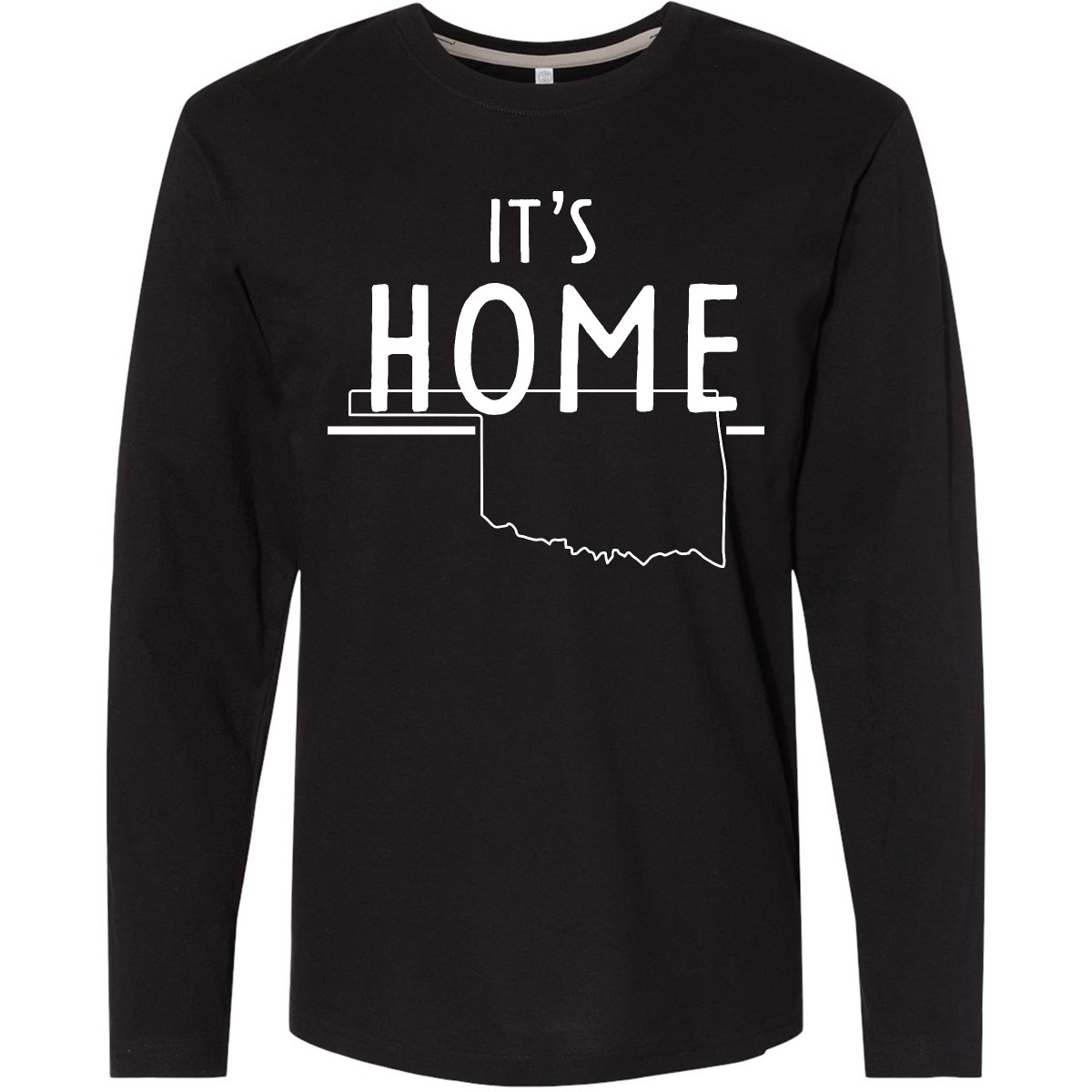 Inktastic It's Home- State Of Oklahoma Outline Long Sleeve T-Shirt City Born Tee - Picture 3 of 6