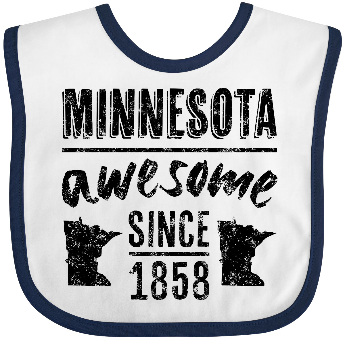 Inktastic Minnesota Awesome Since 1858 Baby Bib State St Paul City Year Birthday - Picture 7 of 9