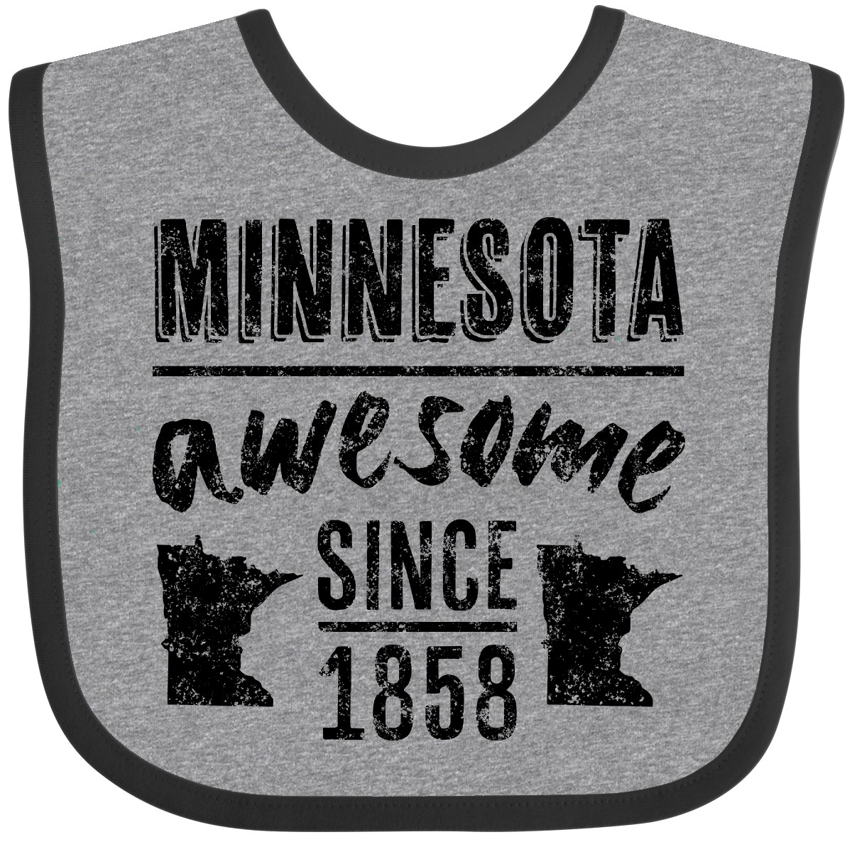 Inktastic Minnesota Awesome Since 1858 Baby Bib State St Paul City Year Birthday - Picture 2 of 9