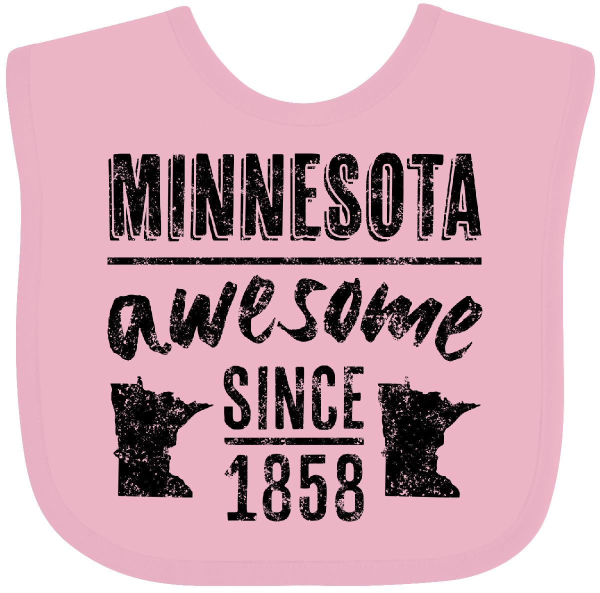 Inktastic Minnesota Awesome Since 1858 Baby Bib State St Paul City Year Birthday - Picture 4 of 9