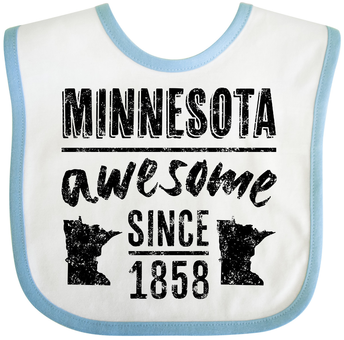 Inktastic Minnesota Awesome Since 1858 Baby Bib State St Paul City Year Birthday - Picture 6 of 9
