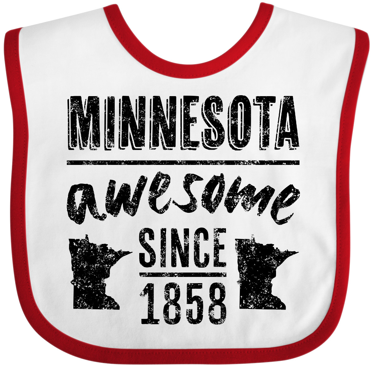 Inktastic Minnesota Awesome Since 1858 Baby Bib State St Paul City Year Birthday - Picture 9 of 9
