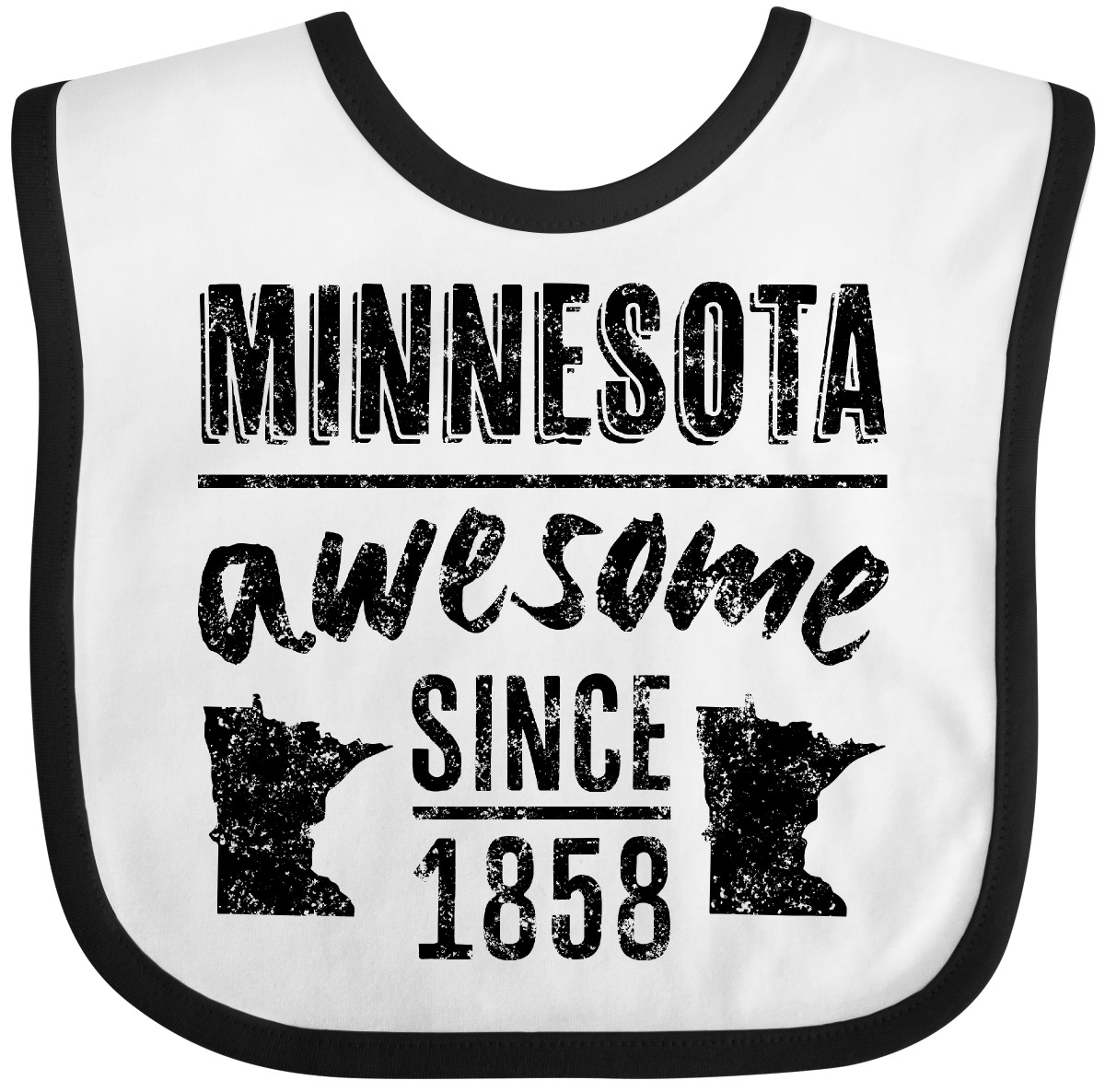 Inktastic Minnesota Awesome Since 1858 Baby Bib State St Paul City Year Birthday - Picture 5 of 9