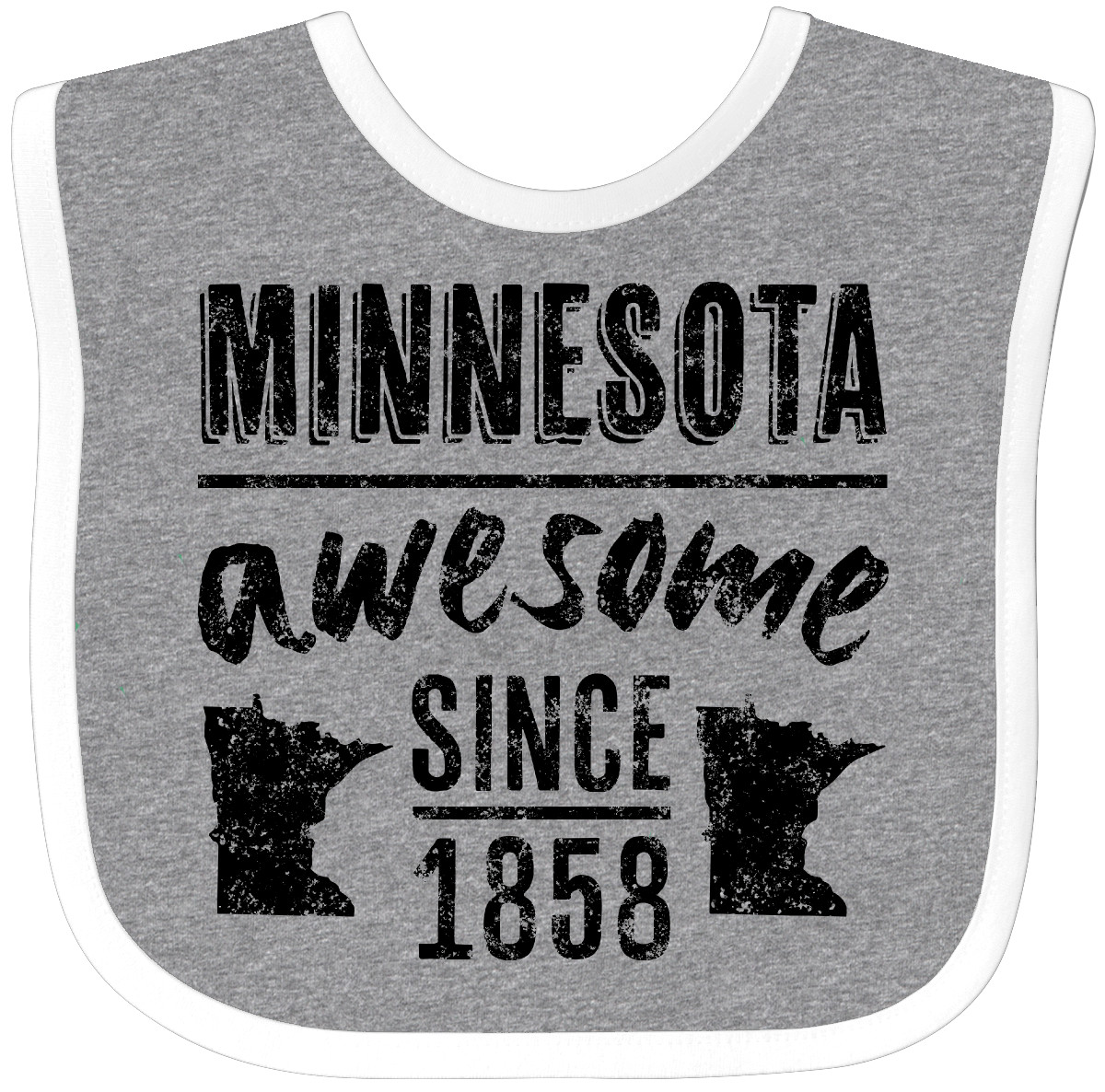Inktastic Minnesota Awesome Since 1858 Baby Bib State St Paul City Year Birthday - Picture 3 of 9