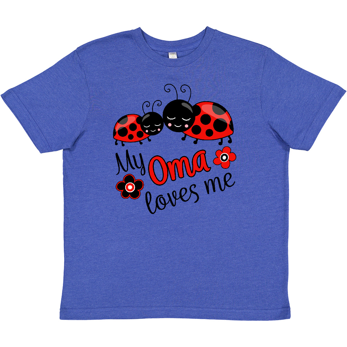 Inktastic My Oma Loves Me With Cute Ladybugs Youth T-Shirt Family Grandma Bugs - Picture 8 of 8