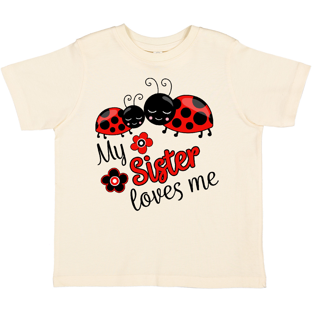 Inktastic My Sister Loves Me With Cute Ladybugs Toddler T-Shirt Family Brother - Picture 7 of 10