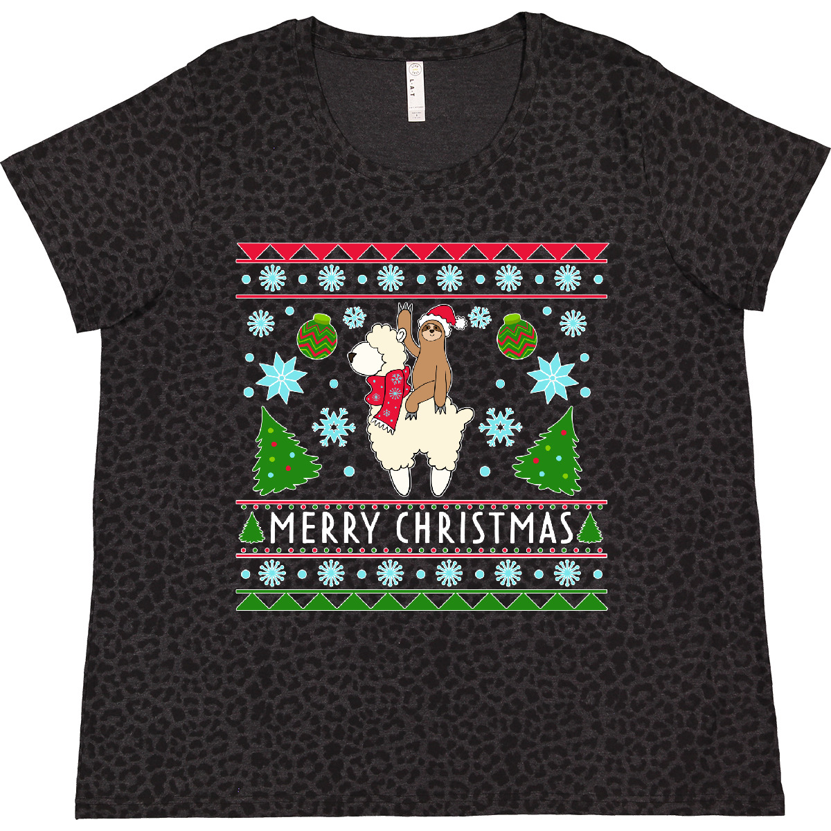 Inktastic Merry Christmas Sloth And Llama Ugly Sweater Women's