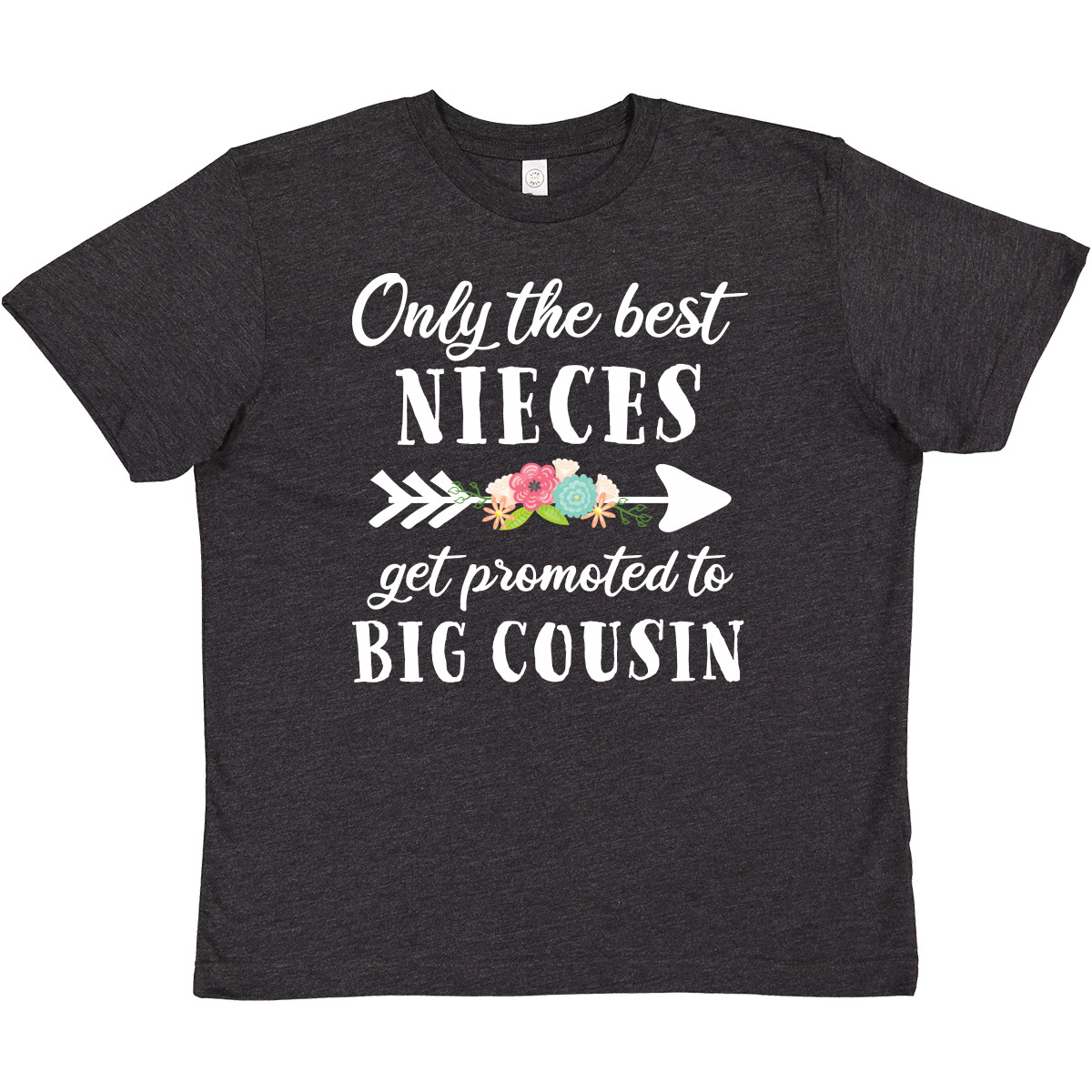 Inktastic Only The Best Nieces Get Promoted To Big Cousin Youth T-Shirt Flower - Picture 7 of 9