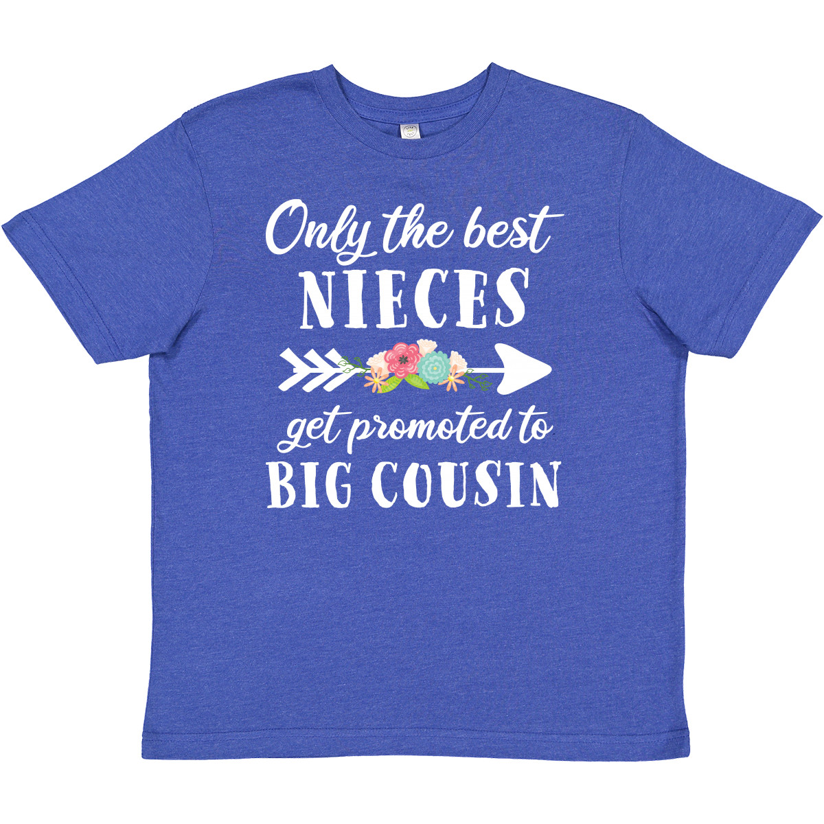 Inktastic Only The Best Nieces Get Promoted To Big Cousin Youth T-Shirt Flower - Picture 9 of 9