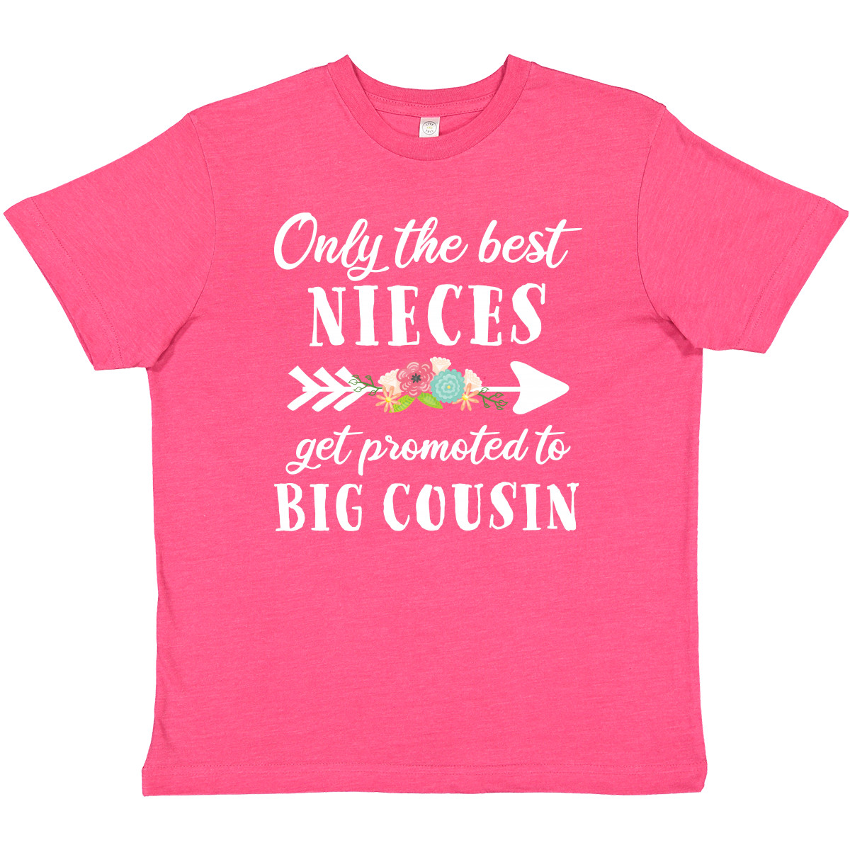 Inktastic Only The Best Nieces Get Promoted To Big Cousin Youth T-Shirt Flower - Picture 8 of 9