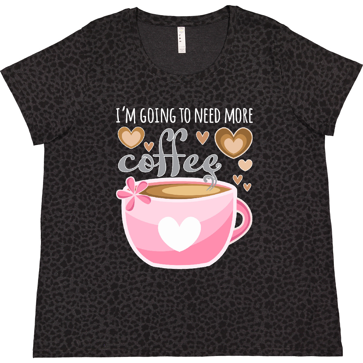 Inktastic I'm Going To Need More Coffee With Cute Pink Women's Plus Size T-Shirt - Picture 2 of 3