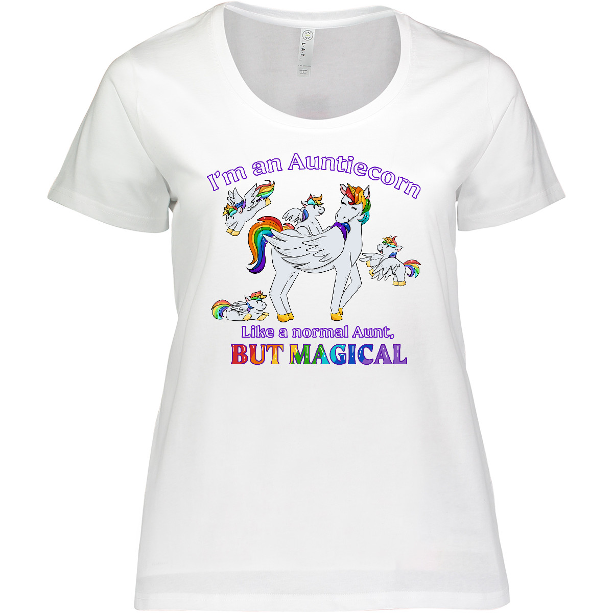 Inktastic I'm An Auntiecorn Like A Normal Aunt But Women's Plus Size T-Shirt