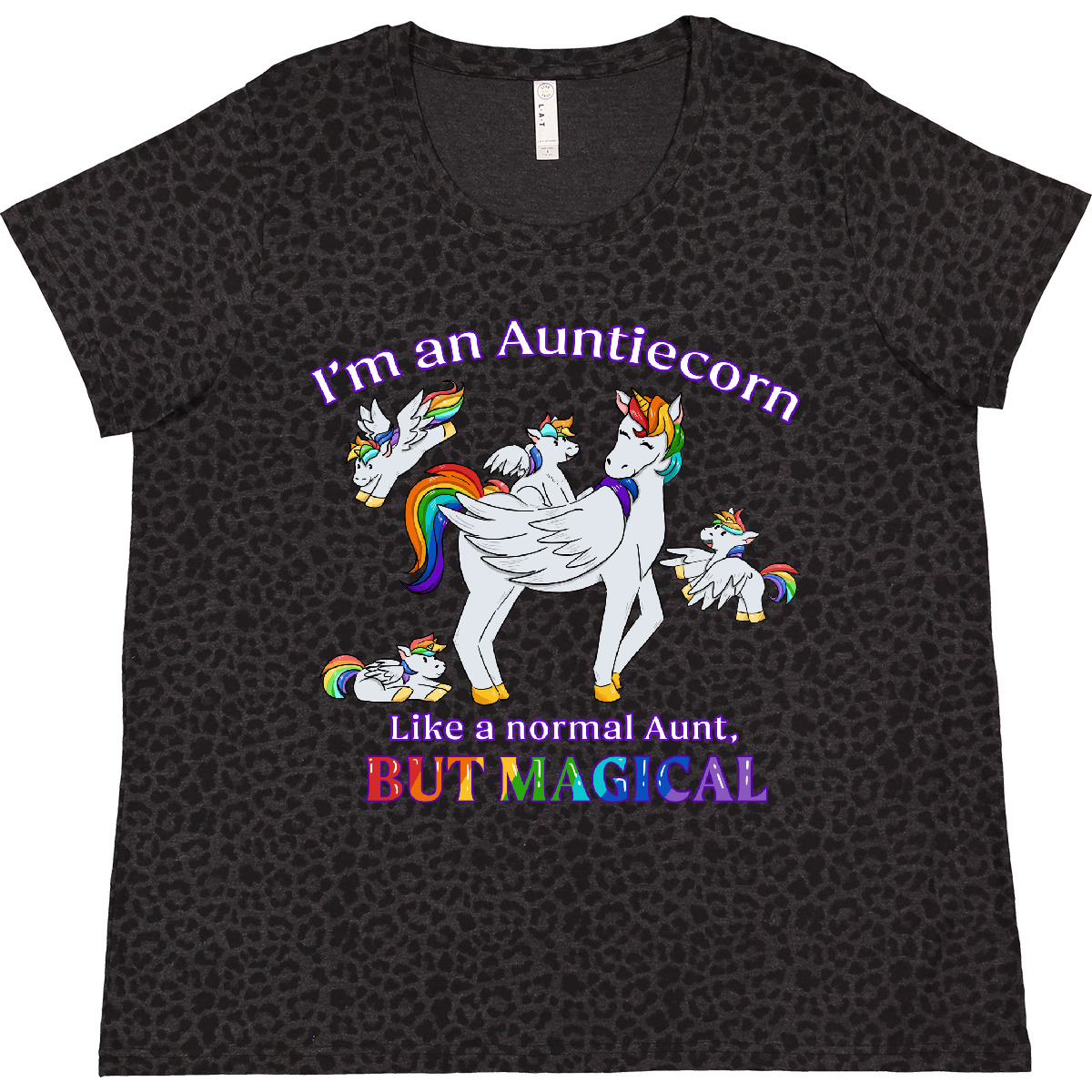 Inktastic I'm An Auntiecorn Like A Normal Aunt But Women's Plus Size T-Shirt