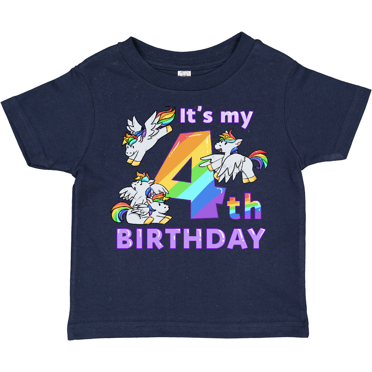 Inktastic It's My 4th Birthday Unicorn Toddler T-Shirt Rainbow 4 Party Four Year - Picture 6 of 10
