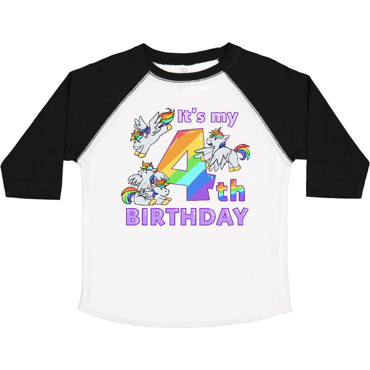 Inktastic It's My 4th Birthday Unicorn Toddler T-Shirt Rainbow 4 Party Four Year - Picture 10 of 10