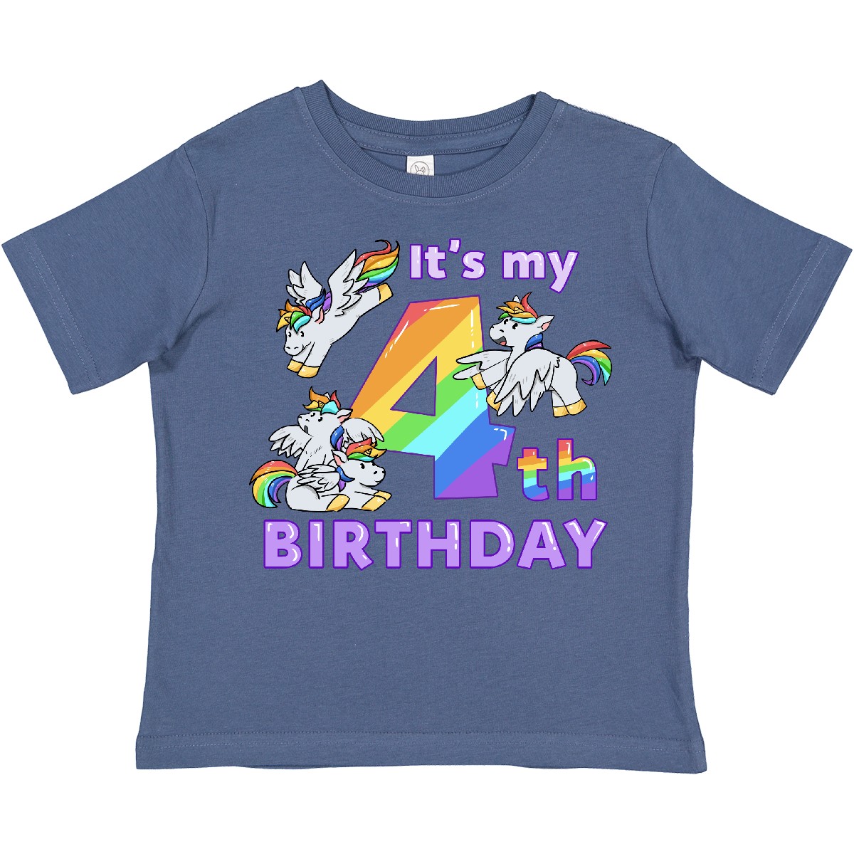 Inktastic It's My 4th Birthday Unicorn Toddler T-Shirt Rainbow 4 Party Four Year - Picture 4 of 10