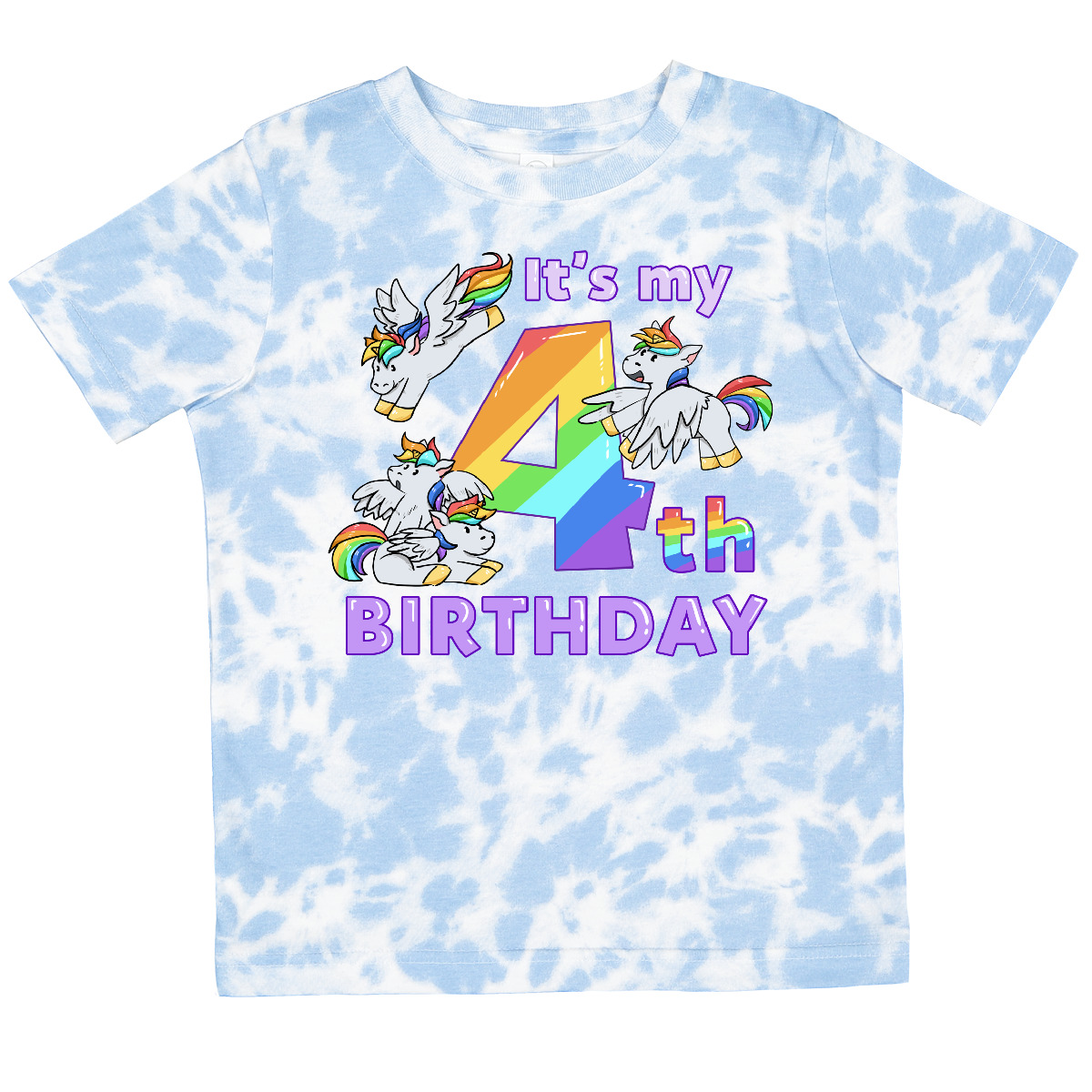 Inktastic It's My 4th Birthday Unicorn Toddler T-Shirt Rainbow 4 Party Four Year - Picture 8 of 10
