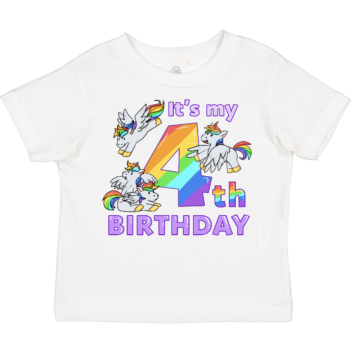 Inktastic It's My 4th Birthday Unicorn Toddler T-Shirt Rainbow 4 Party Four Year - Picture 9 of 10