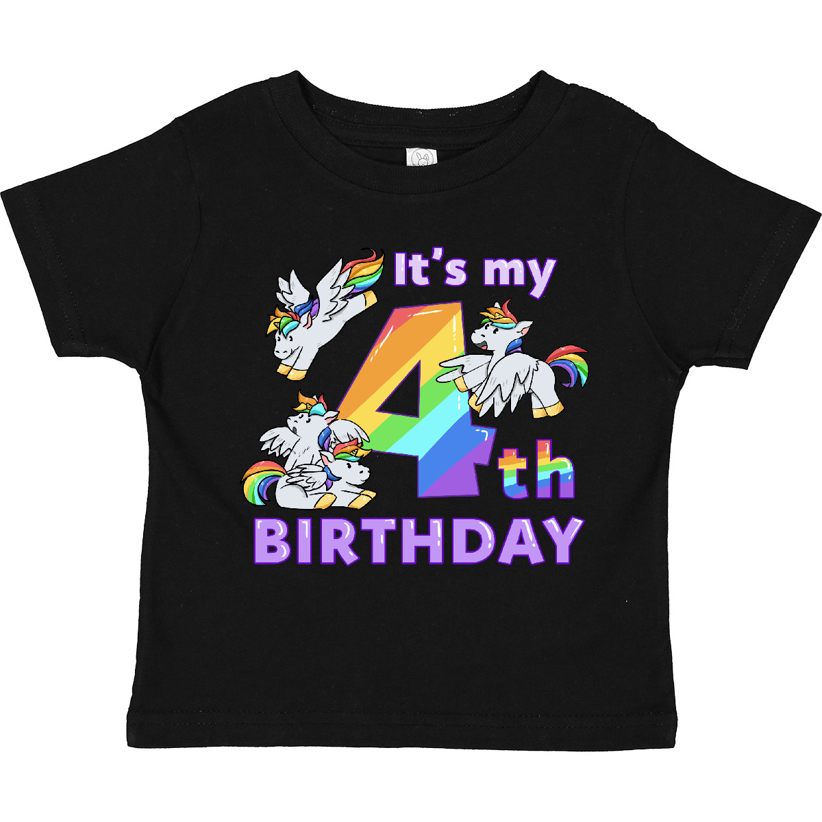 Inktastic It's My 4th Birthday Unicorn Toddler T-Shirt Rainbow 4 Party Four Year - Picture 2 of 10