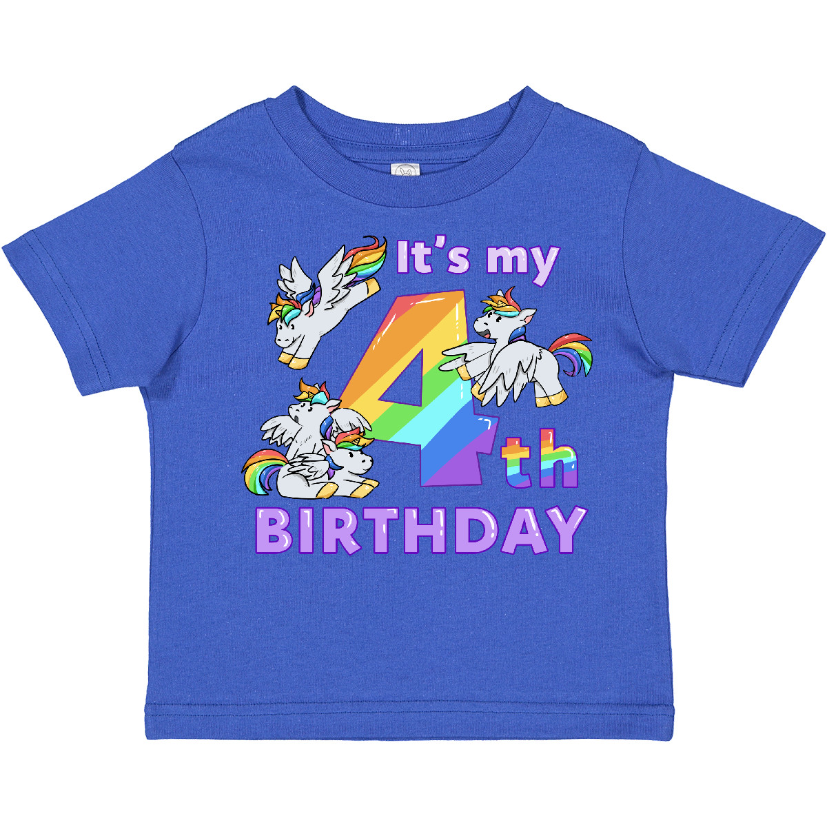 Inktastic It's My 4th Birthday Unicorn Toddler T-Shirt Rainbow 4 Party Four Year - Picture 7 of 10